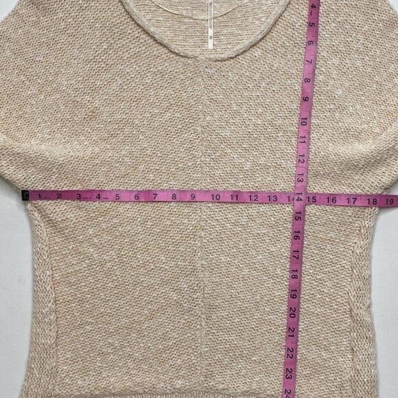 Free People NEW Beige Oversized Soft V-Neck Sweater Top XS - Picture 2 of 9